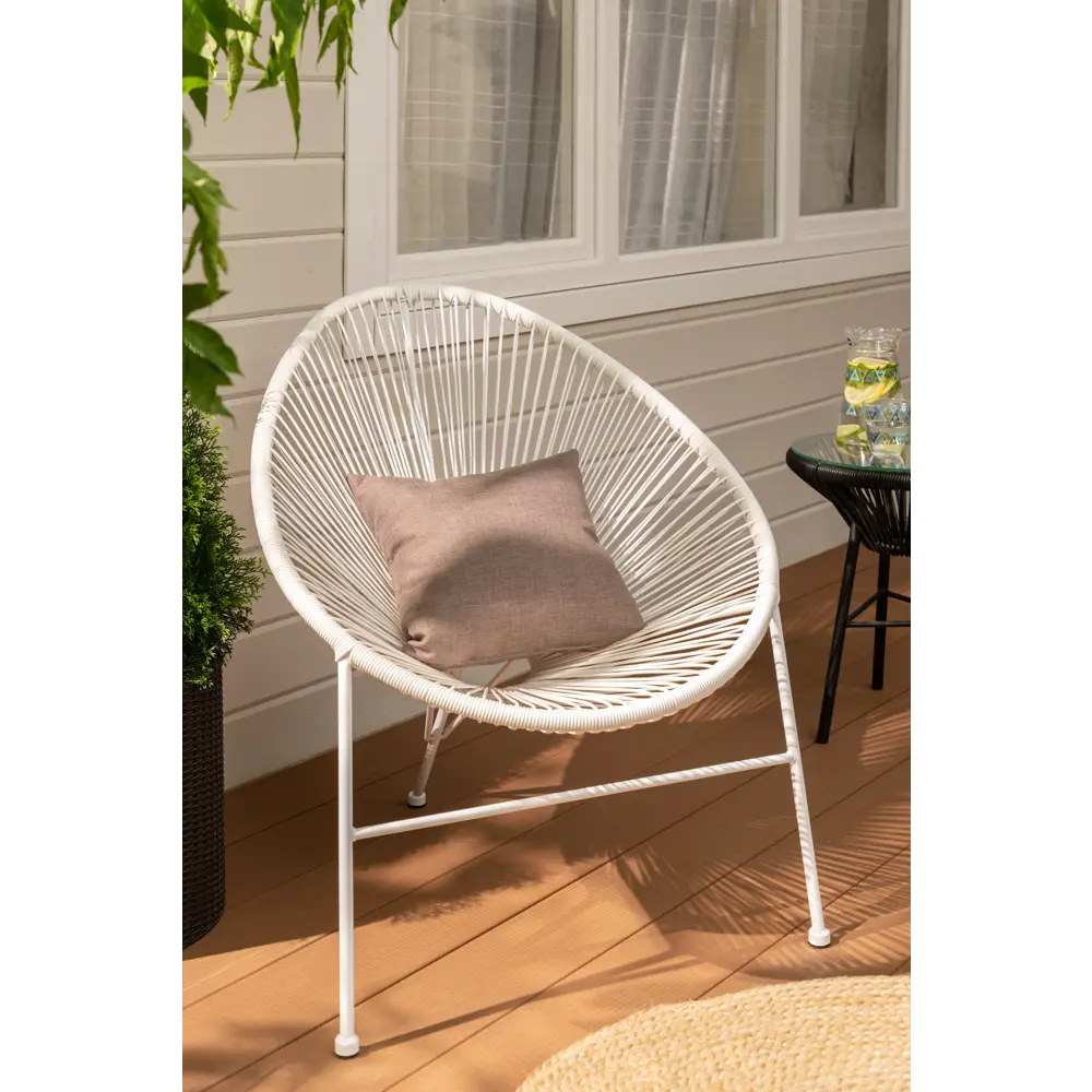 Стул садовый плетёный Acapulco 720x870x800 мм белый 19215371 STLM-2207071 Santreyd  - Вид №6