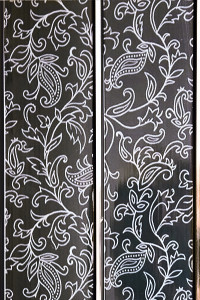 Панель ПВХ Вязь черная софитто "2" 200мм