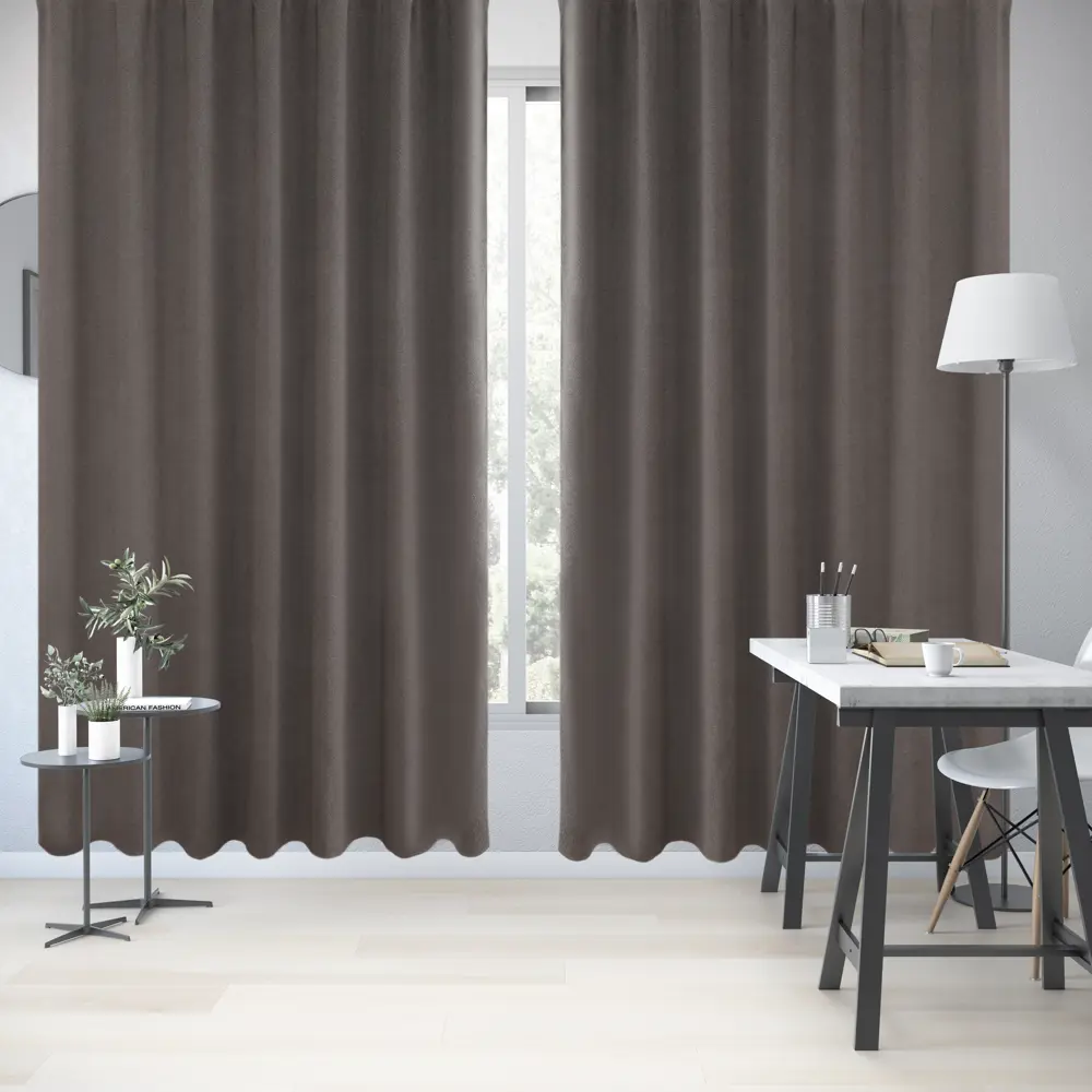 Штора на ленте Inspire Pskov 200x280 см цвет коричневый 88935319 STLM-2061658 