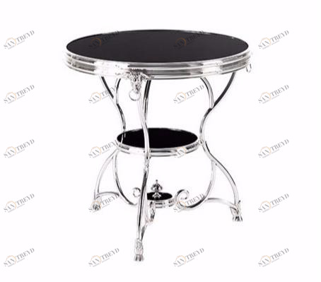 Gianfranco Ferré Home Круглый журнальный столик из хромированной латуни для гостиной sun-id-1346077