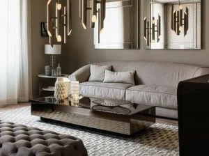 Casamilano Низкий прямоугольный журнальный столик из зеркального стекла