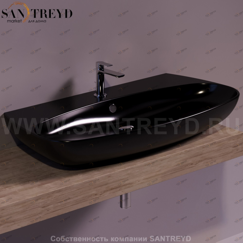 VI12NERO Подвесная раковина настенная овальная Simas Vignoni черная