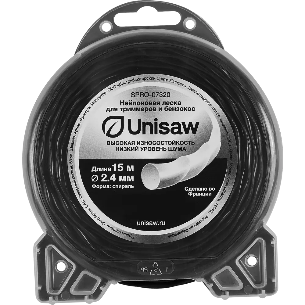 Леска для триммера Unisaw ø2.4 мм 15 м спираль-круглая 86669576 STLM-2204892 Santreyd 