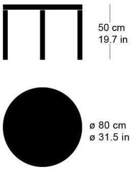 horgenglarus Круглый журнальный столик из массива дерева для гостиной  T-900  - Вид №1