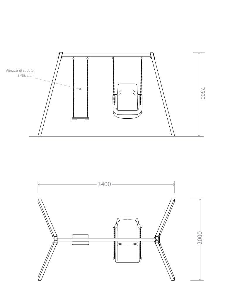 Переработанные пластиковые качели EUROCOMITALIA ALTALENA INCLUSIVA ARCH-00104401 - Вид №2
