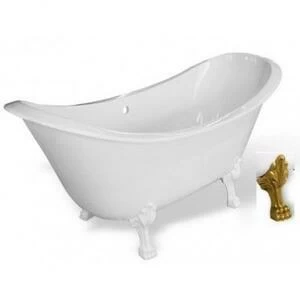 Ванна из мрамора Aquastone Лиона на белых ножках