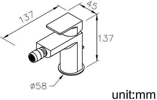JUSTIME Настольный смеситель для биде с одной ручкой и одним отверстием Arch 6790-99-81cp - Вид №1