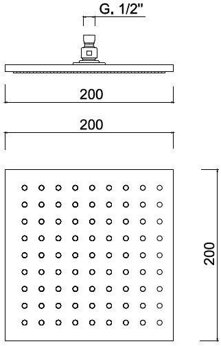 Rubinetteria Giulini Дождевой душ из латуни на потолке с системой защиты от накипи Pablolux F1701-20 - Вид №1