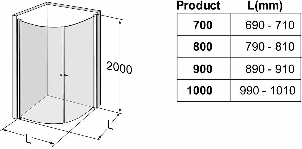 500.885.00.5 IDO Showerama 10-4 душевая стенка для круглого углового душа, IDO Showerama 10-4, матовые профили / матовое стекло, 900x800 мм  - Вид №3