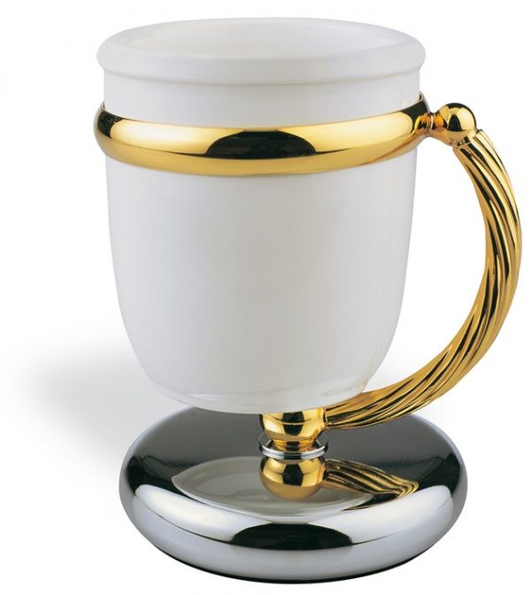 G718(08) Stil Haus Giunone, настольный керамический стакан, цвет хром