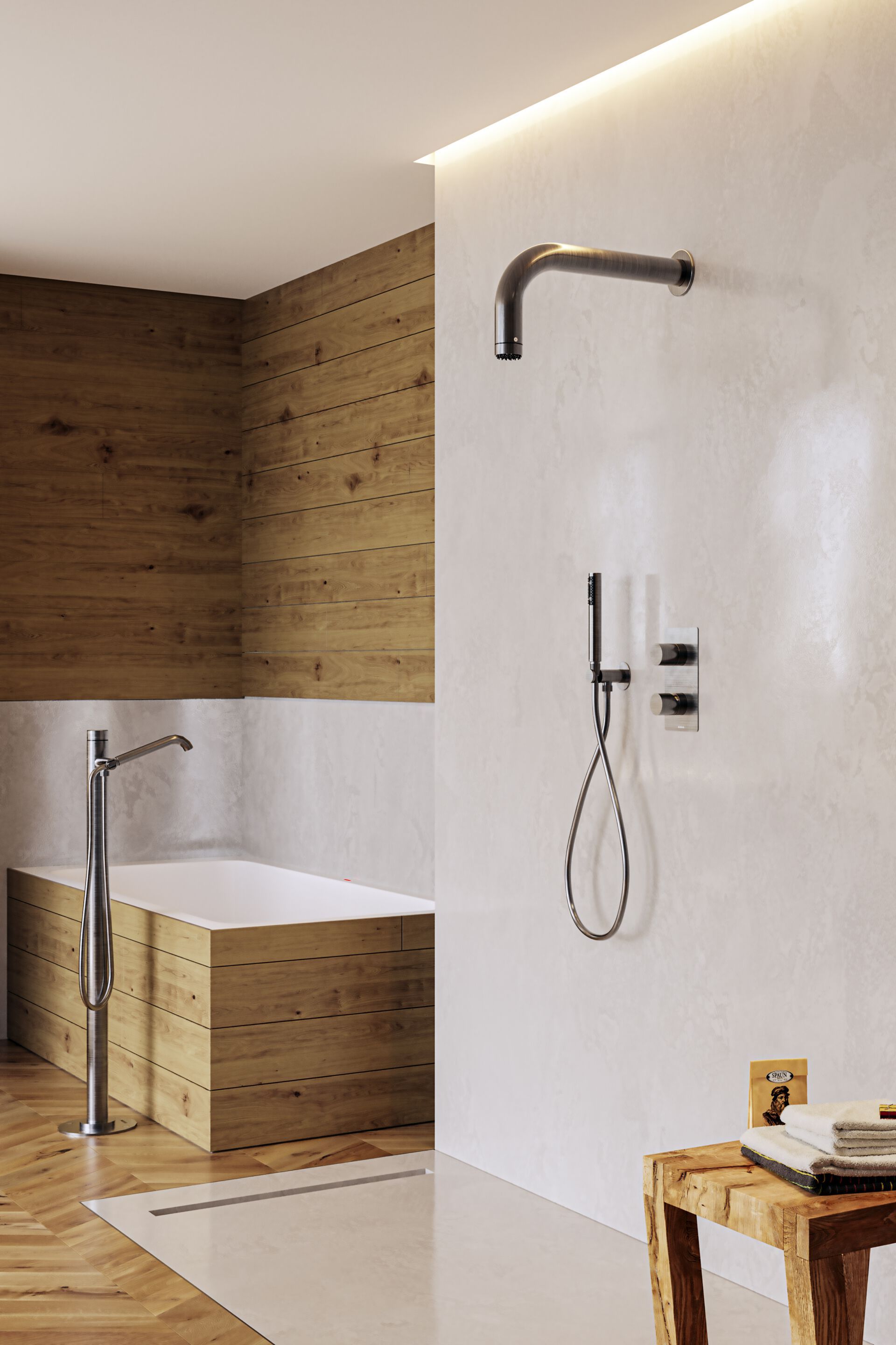 Душевая головка из нержавеющей стали с кронштейном Bossini NOBU-Inox AISI 316L ARCH-00123750 - Вид №1