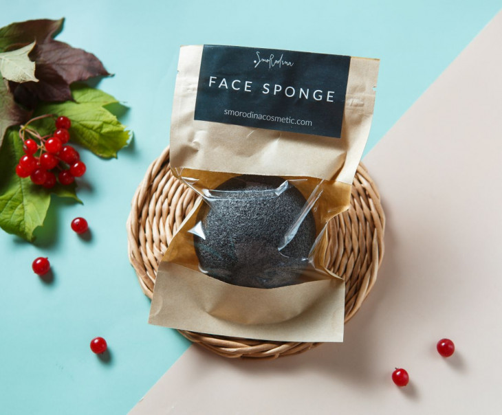 7059 Спонж конжаковый с бамбуковым углем Вкусляндия 