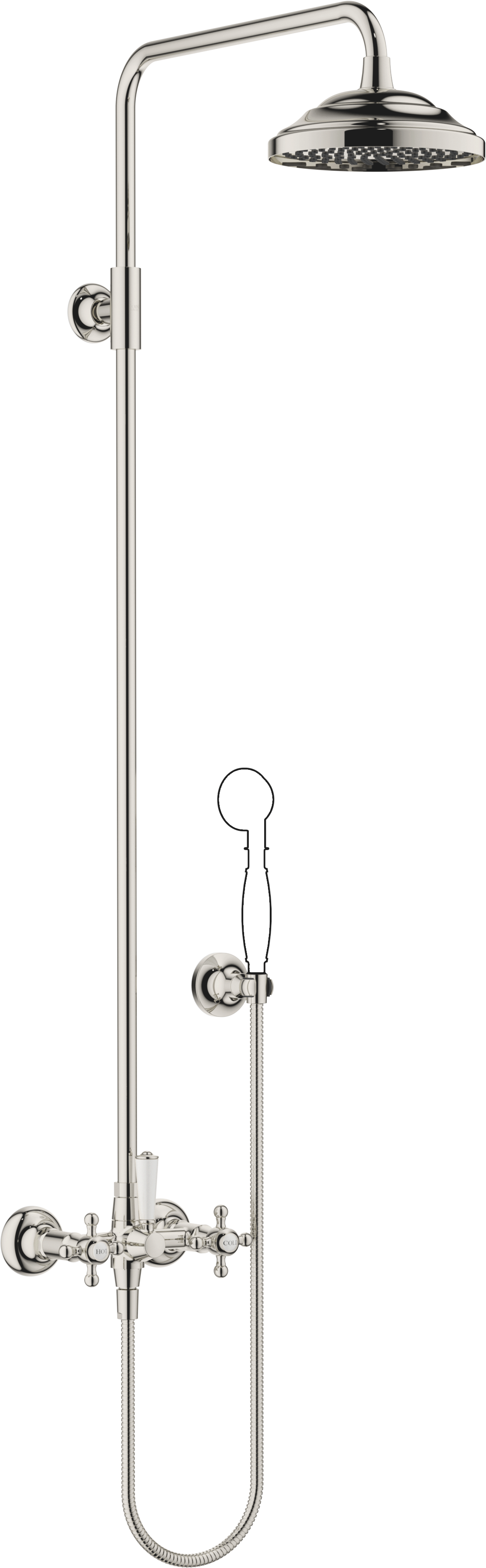 MADISON Showerpipe со смесителем для душа без ручного душа - Platinum