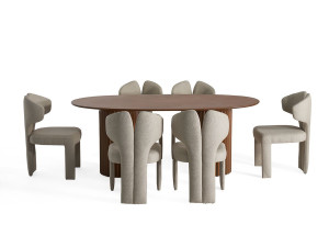 Деревянный овальный обеденный стол