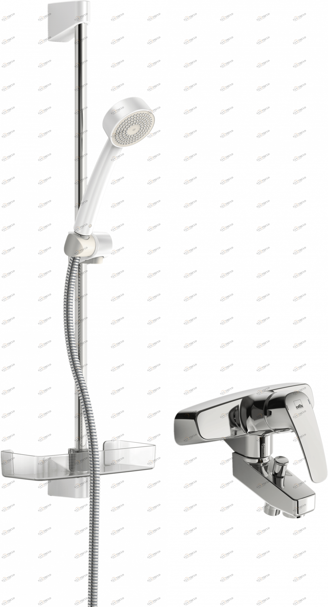 Oras 1067 Смеситель для ванны и душа с комплектом 1067 Safira Хром 