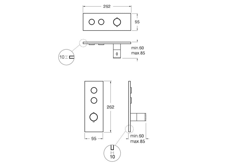 Встраиваемый термостатический смеситель для душа / ванны с 3 отверстиями CRISTINA Rubinetterie Термостатические смесители-Inox collection ARCH-00044406 - Вид №2