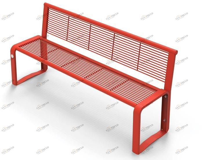 City Design Скамья из оцинкованной стали со спинкой Ethos Ethos, ethos senior