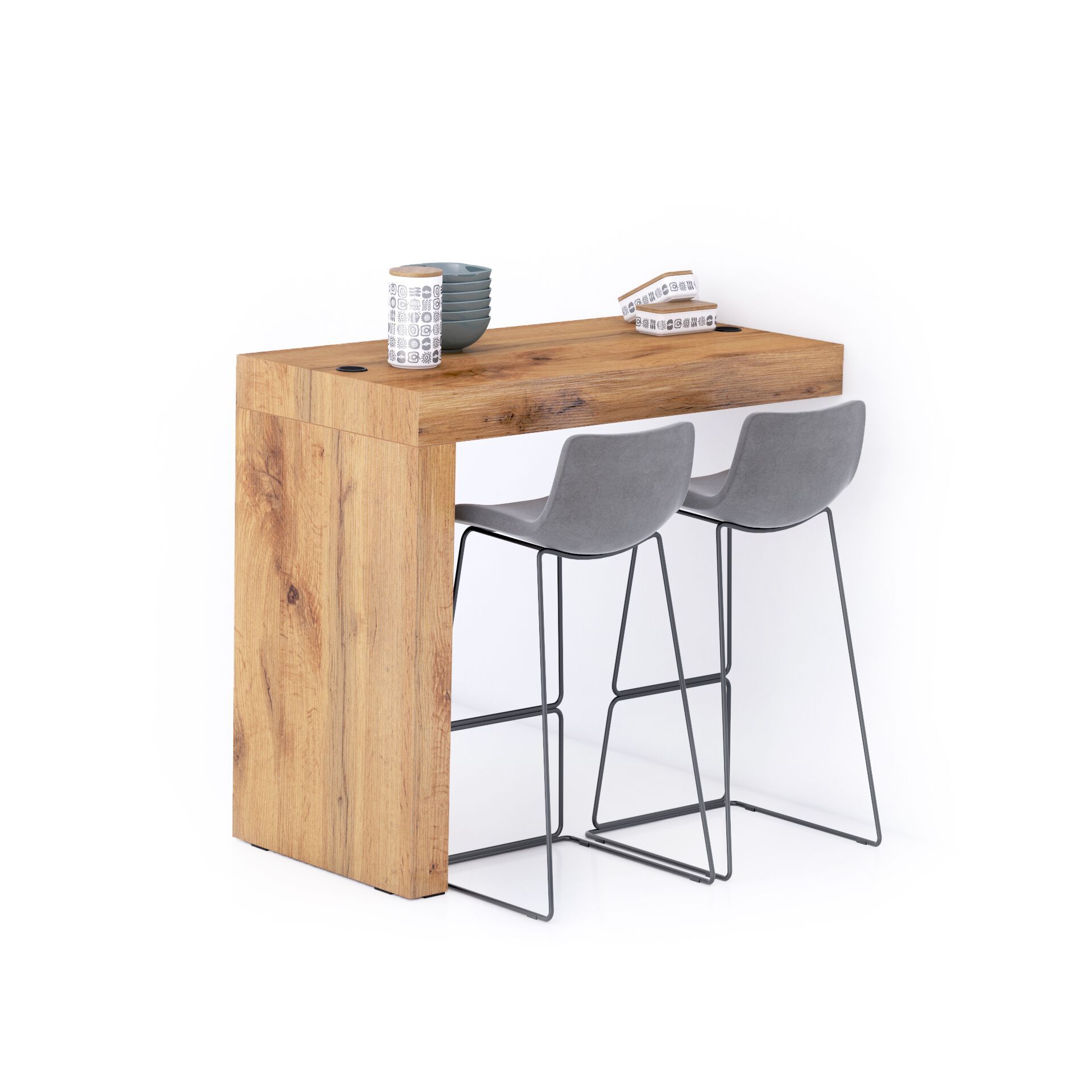 Высокий стол на полуострове в меламине с беспроводным зарядным устройством Mobili Fiver Evolution ARCH-00028433 - Вид №42