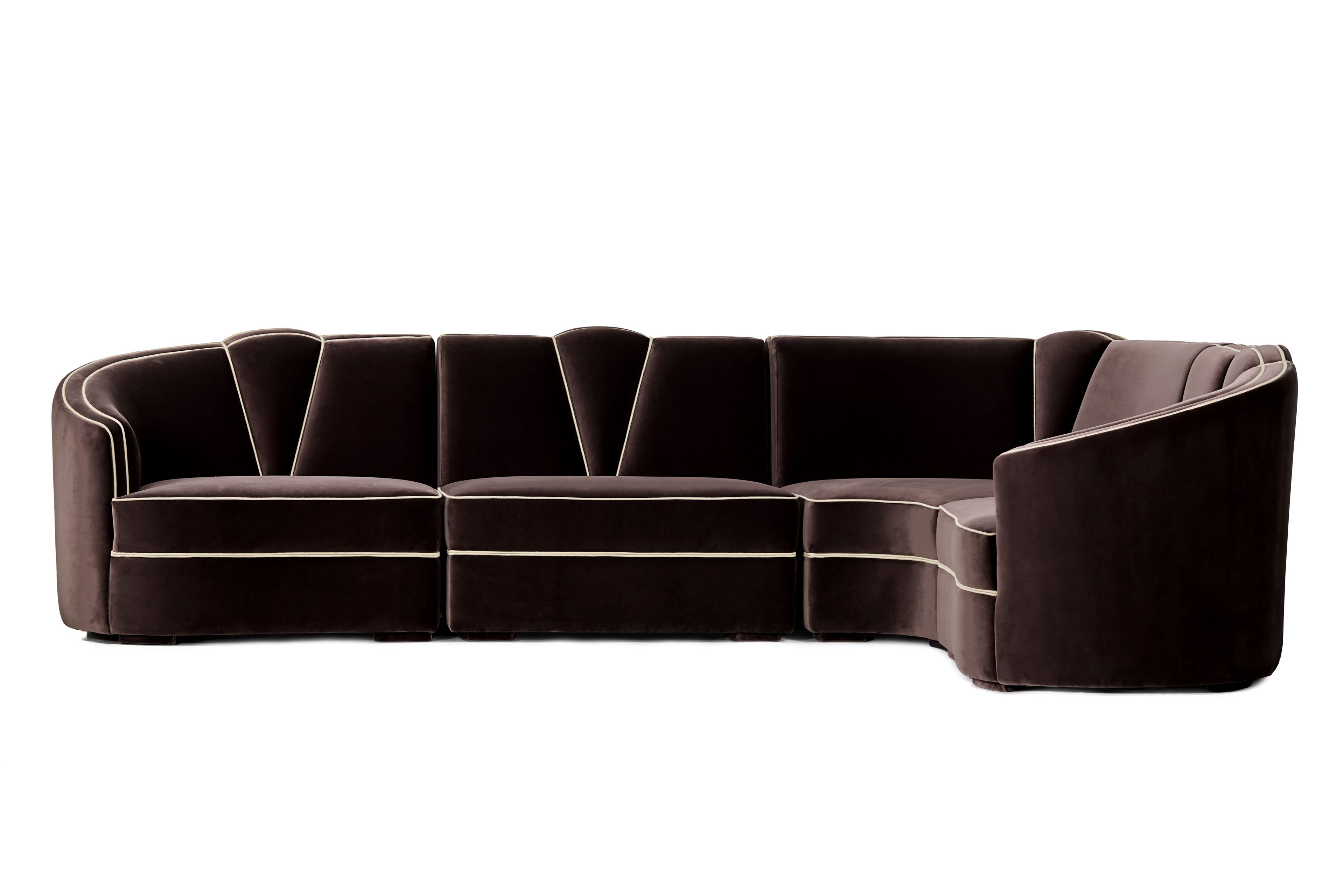 4-местный бархатный модульный диван Munna Жозефина ARCH-00130162 - Вид №1