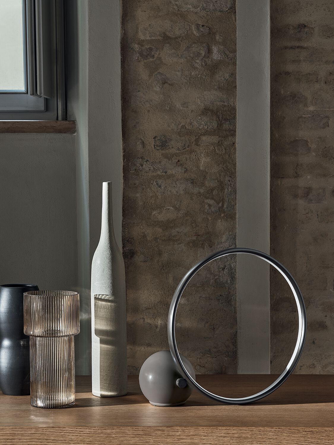 Стальная светодиодная настольная лампа с диммером Bontempi Casa Circle ARCH-00043848 - Вид №3