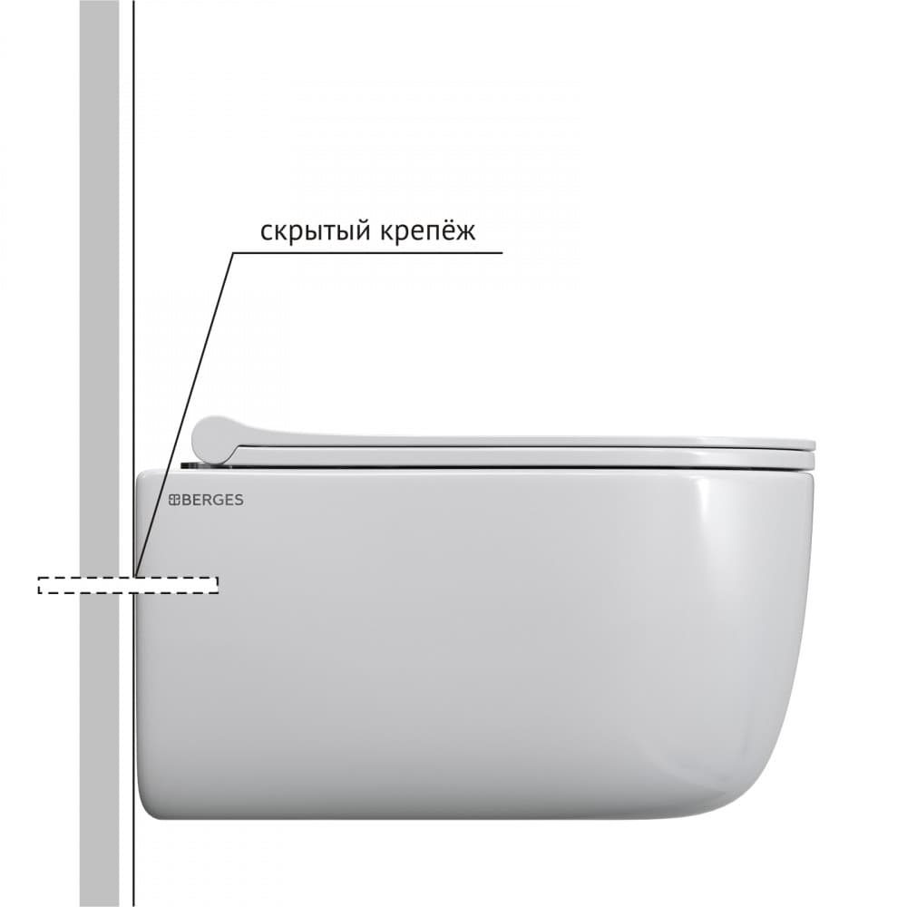 082118 Подвесной унитаз настенный Белый BERGES Key Турция - Вид №3
