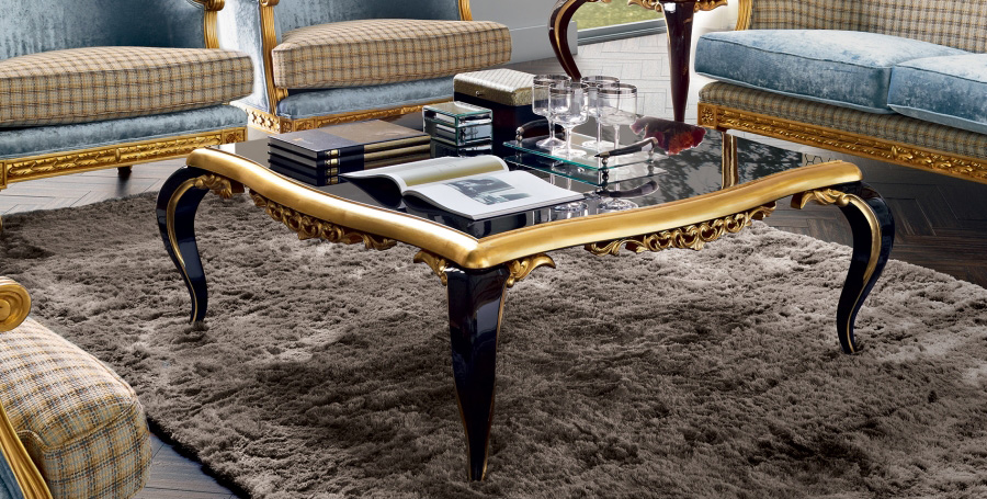 001586 Журнальный стол черный с золотом Jetclass Capri