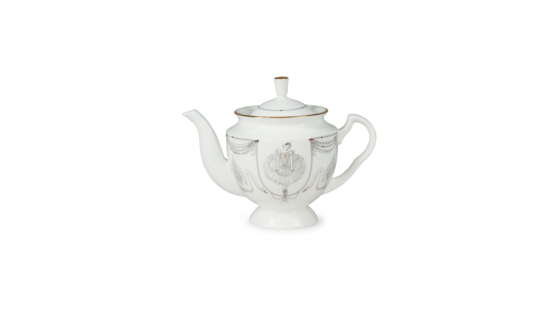 10628315 Императорский фарфоровый завод Сервиз чайный 6/14 "Айседора" "Волшебное лебедино озеро" Фарфор костяной  - Вид №3