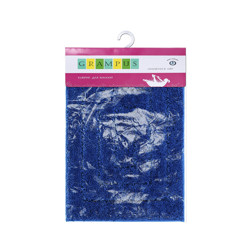 Коврик для ванной (45х65 см) синий Grampus КОВРИКИ GR5001С - Вид №1