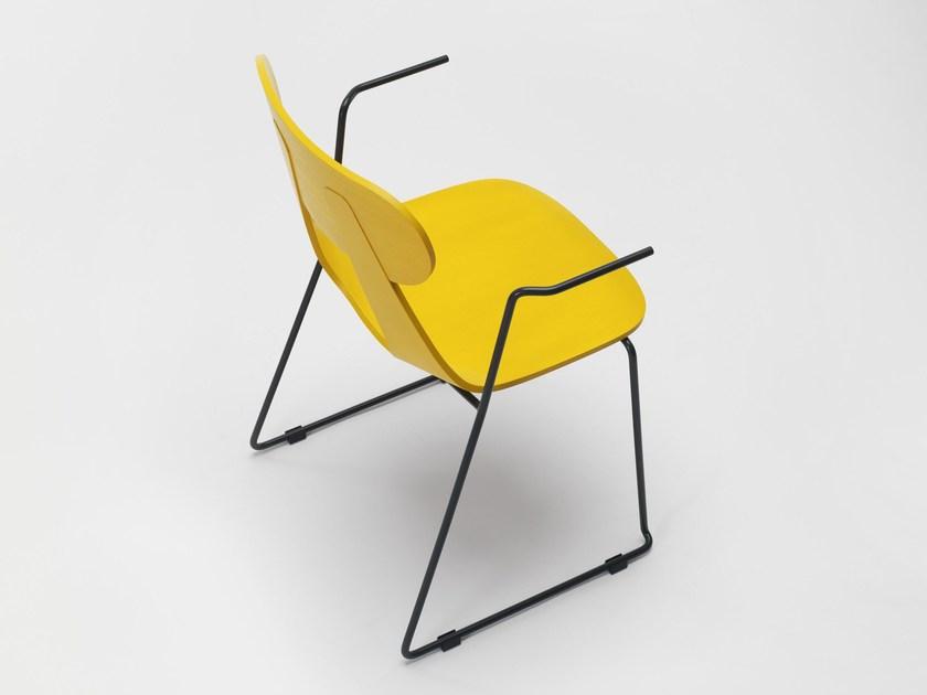 Zilio A&C Штабелируемый деревянный стул в виде санок с подлокотниками sun-id-1437239 - Вид №1