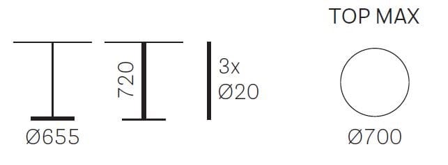 Круглый стальной стол Pedrali ARCH-00035584 - Вид №3