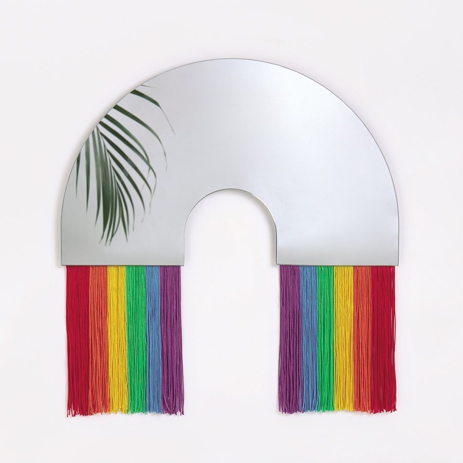 Зеркало настенное среднее разноцветное Rainbow DOIY ДИЗАЙНЕРСКИЕ 00-3880891 Желтый;зеленый;красный;разноцветный  - Вид №3