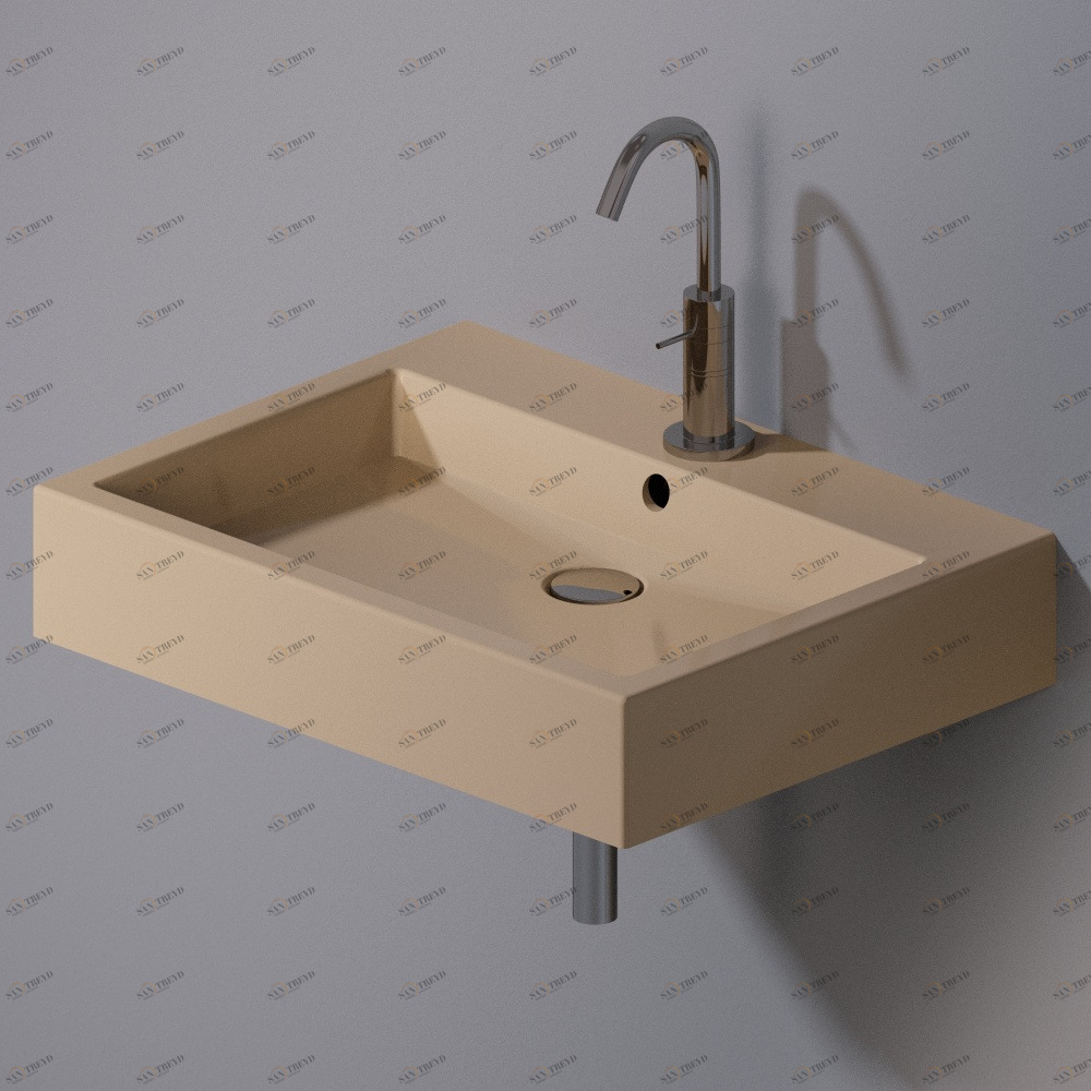 L267110 Подвесная раковина настенная прямоугольная A. e T. Italia Tank бежевая AeT ITALIA