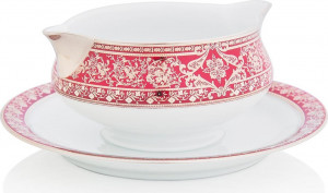 10571308 Haviland Соусник с подставкой 350мл "Матиньон" (вишневый, платиновый декор) Фарфор, Керамика