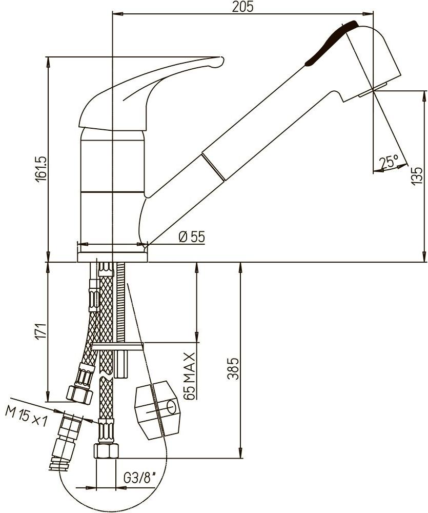 Paini Creta 42CR568LMKM смеситель для кухни - Вид №4
