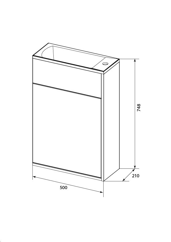 У94716 Тумба с раковиной Stretto 50П 1д. Белый глянец 1 Marka Stretto  - Вид №10