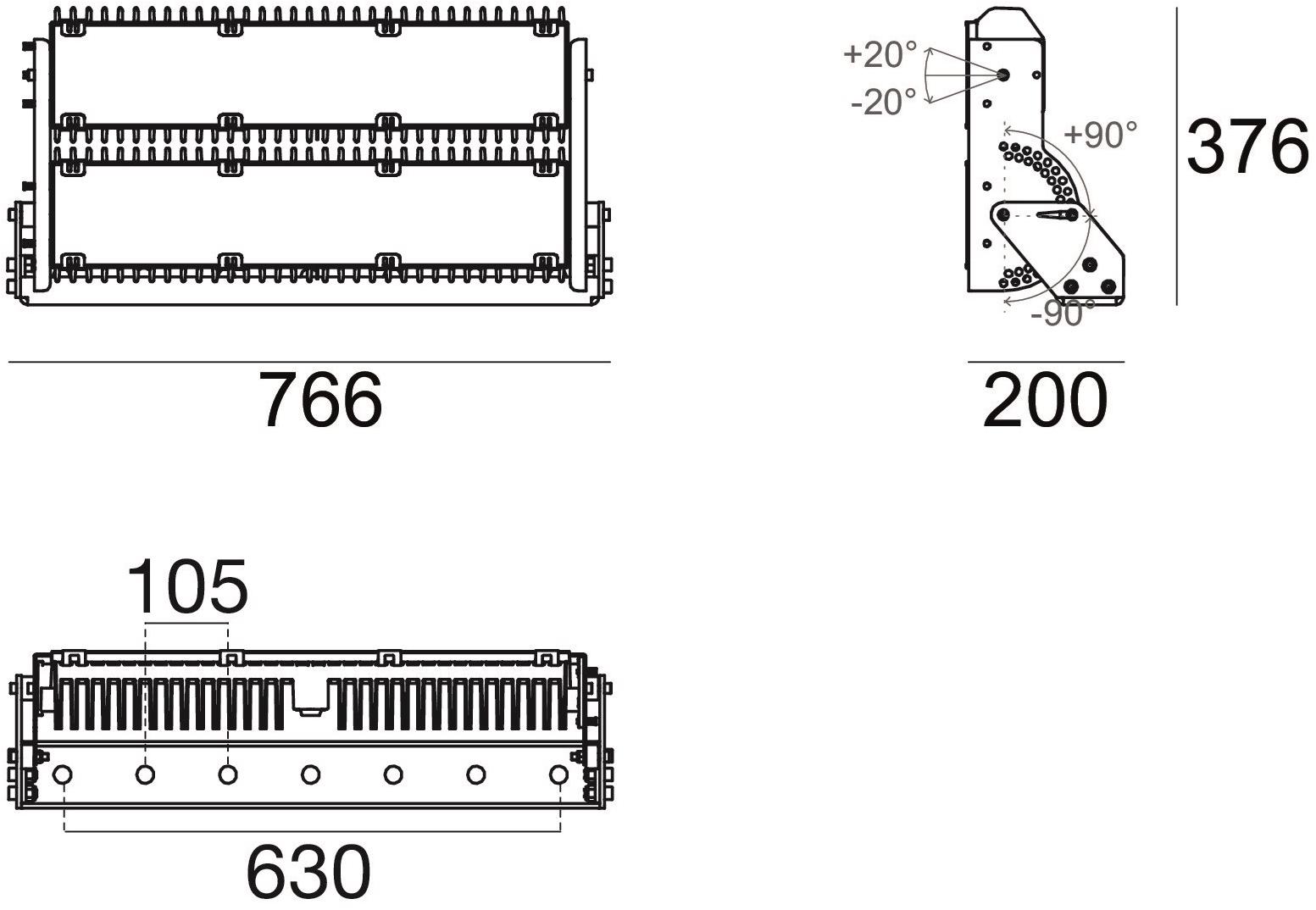 Linea Light Group Светодиодный проектор для улицы из алюминия и стекла Biglamp sun-id-1493128 - Вид №3