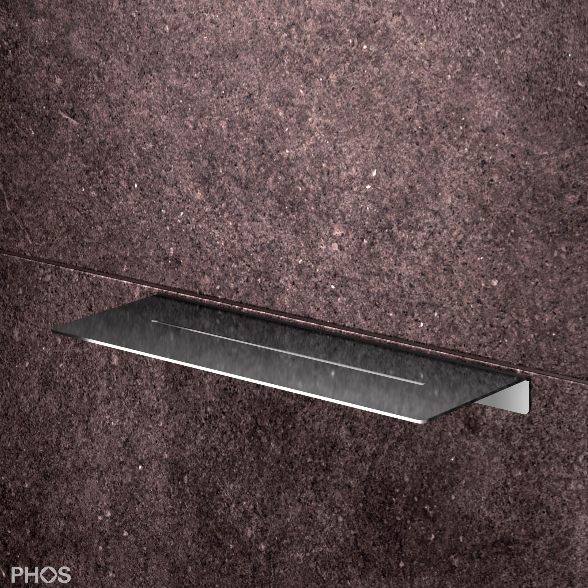 DA300PL Полка для душа с резьбой, длина 30 x глубина 12 см, полированная PHOS 