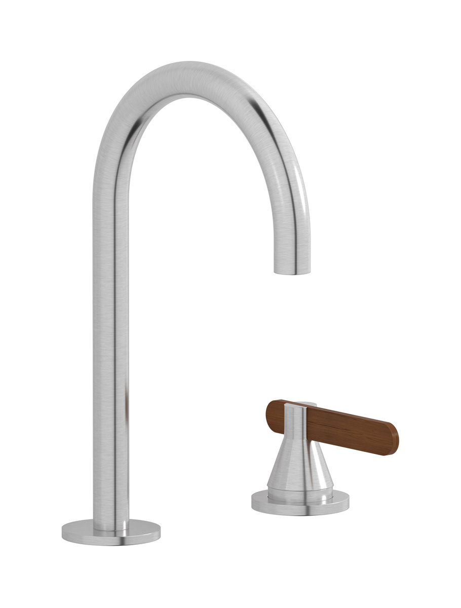 Смеситель для раковины на 2 отверстия WE ARE IB ol394sr Brushed Nickel Soho