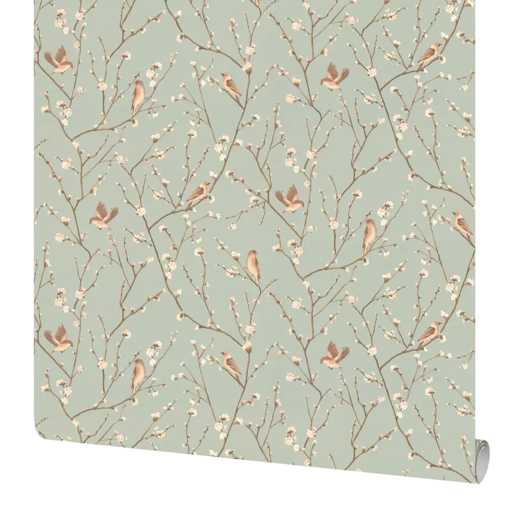 Флизелиновые обои DECO-DECO Julie с цветочным орнаментом в зеленых тонах 85355984 STLM-1399117