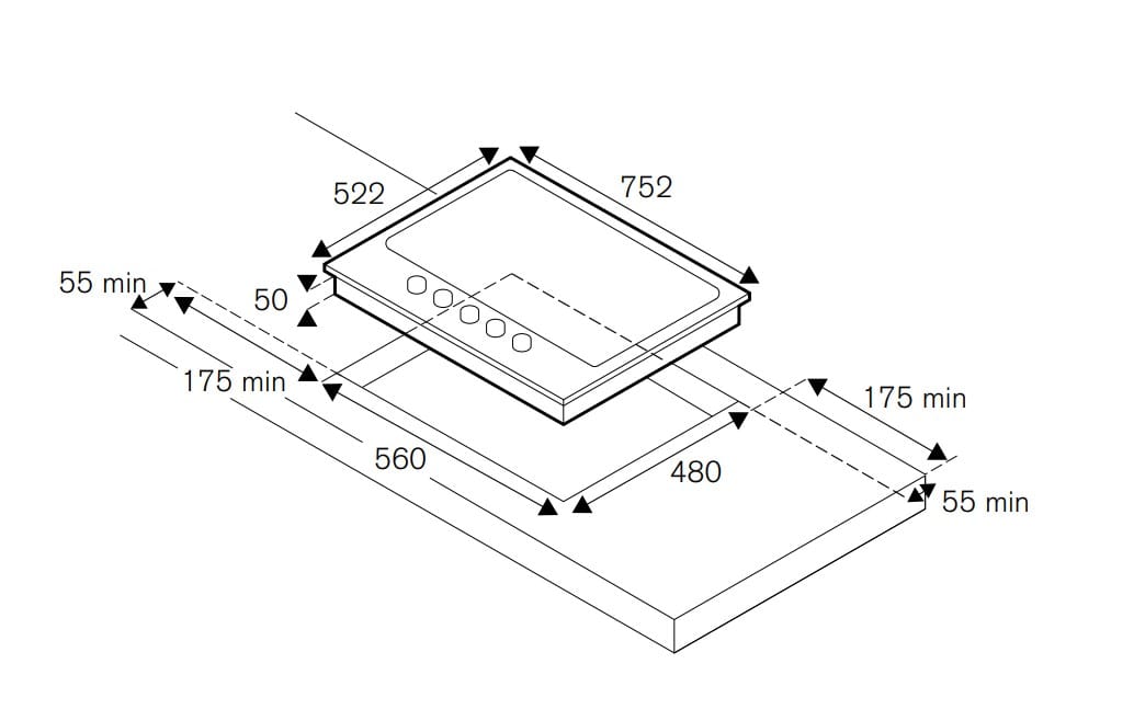 Встраиваемая газовая плита из нержавеющей стали Bertazzoni ARCH-00037022 - Вид №2