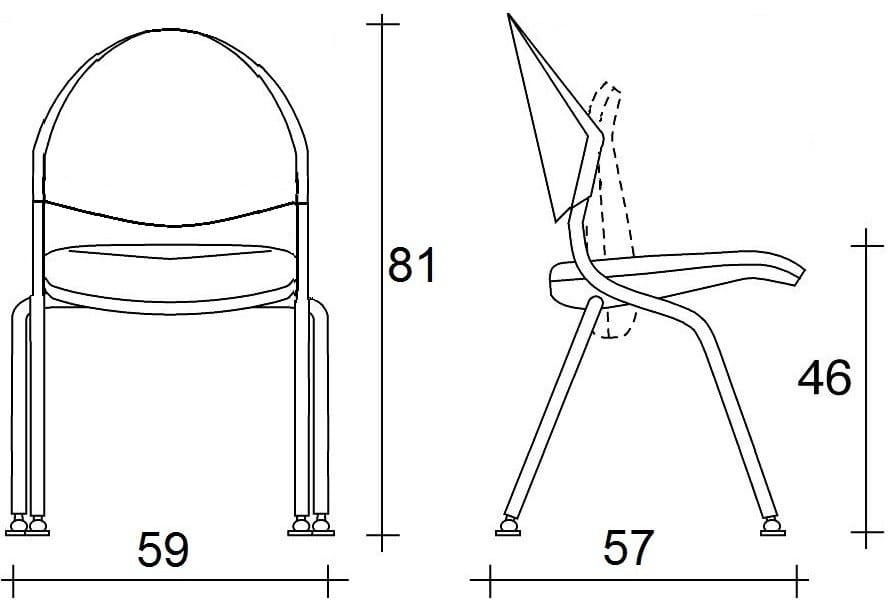 Штабелируемый стул с мягкой тканью для залов ожидания TALIN вложение ARCH-00067149 - Вид №2