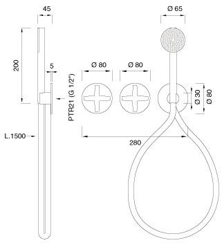 Ceadesign Настенный термостатический смеситель для ванны / душа Cross Crx 20y - Вид №1