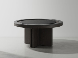 Круглый стол для покера из дерева и кожи