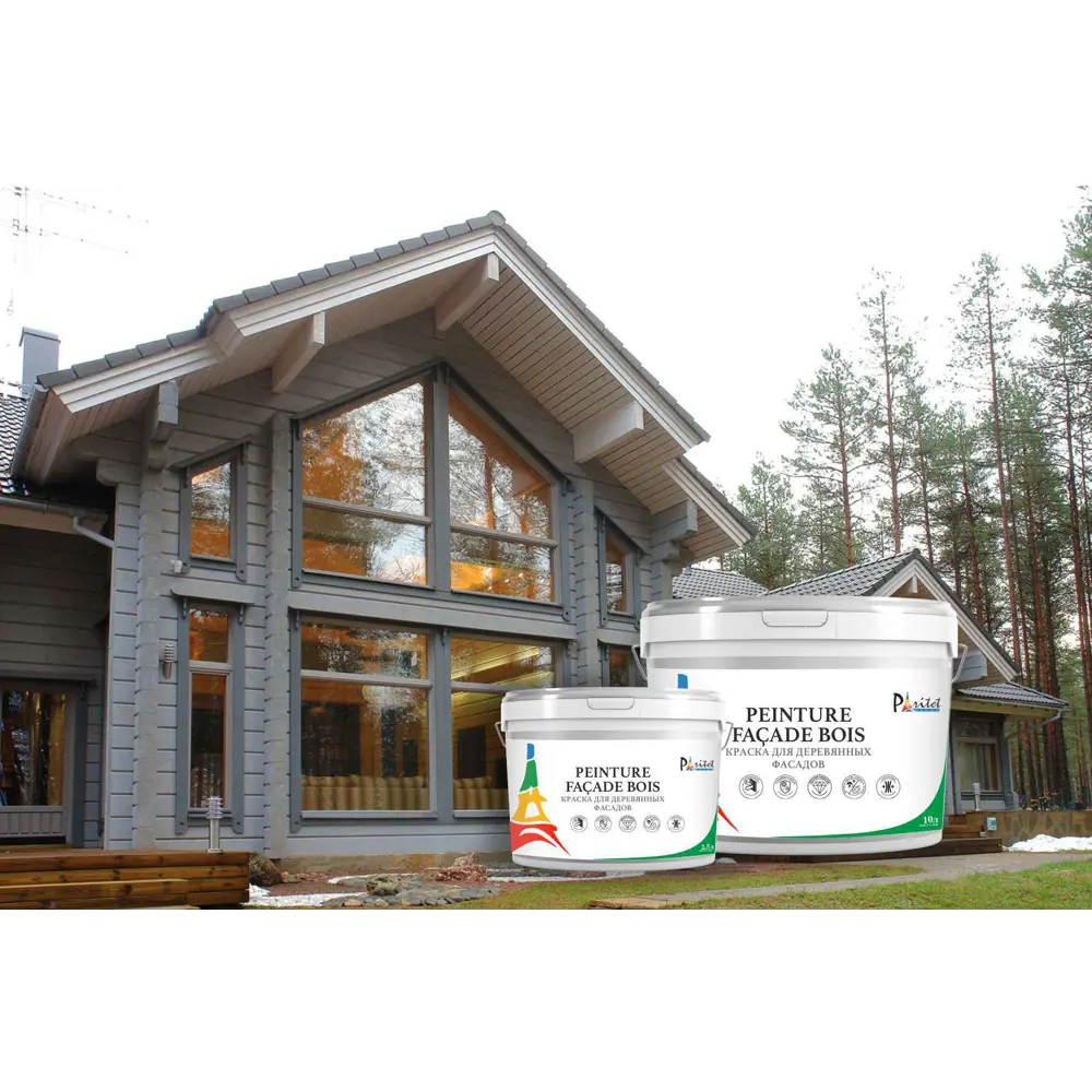 Краска для деревянных фасадов Paritet матовая цвет белый база A 10 л STLM-2051404 - Вид №3