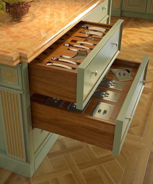 Regency1 Tifernoit Кухня в стиле Регентства, рамы из сусального золота Cucina - Вид №5