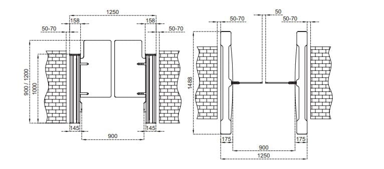 Моторизованный дверной проем с распашными дверями CAME PG03-90 ARCH-00016607 - Вид №2