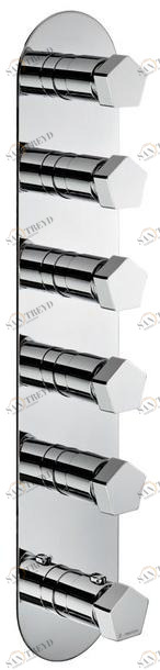 newform Термостатический смеситель для душа с тарелкой Termostatici multiutenza 5 uscite 67655e