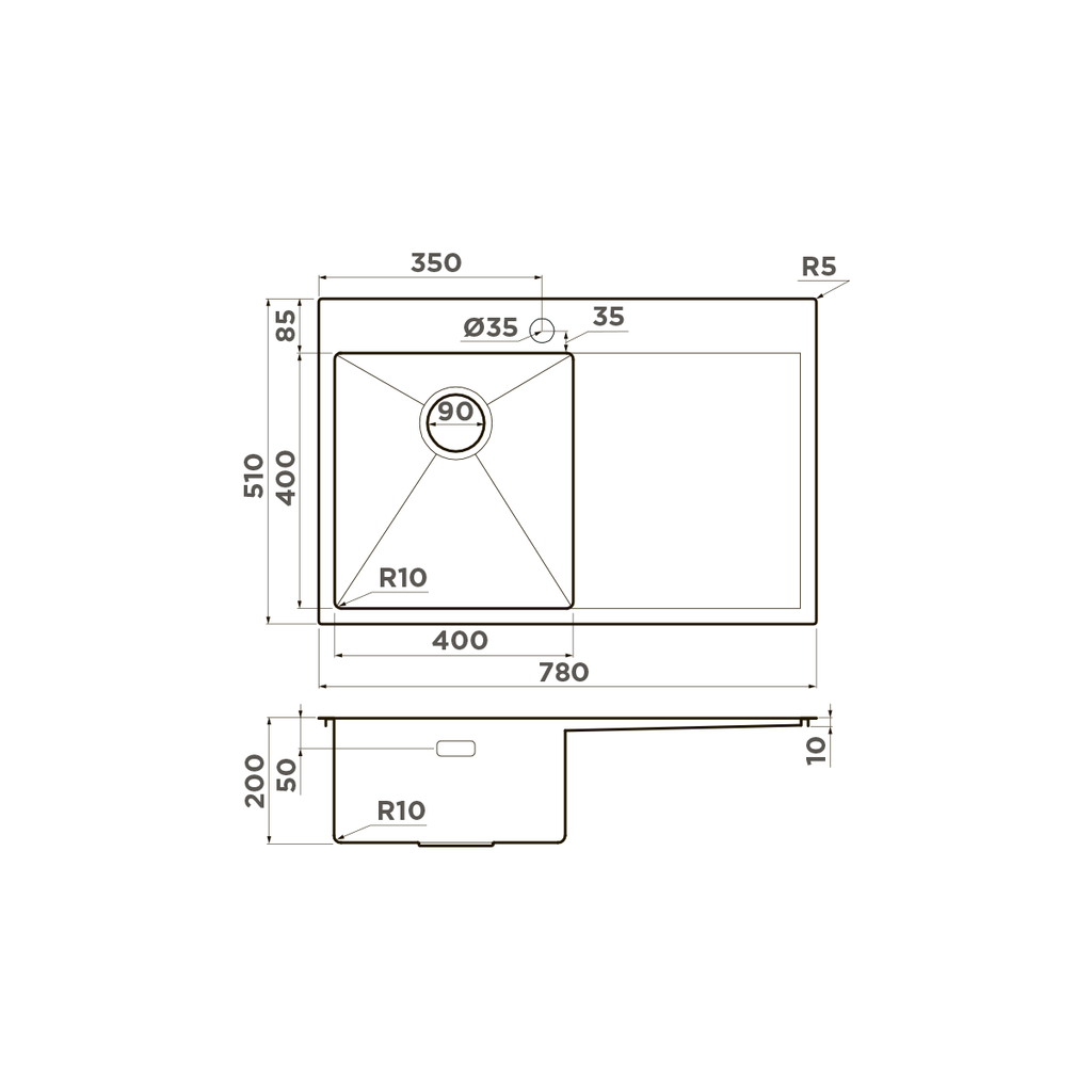 Кухонная мойка Akisame 78 IN-L OMOIKIRI 4973060 - Вид №4