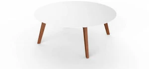 VITEO Круглый журнальный столик из Corian® и дерева Slim wood