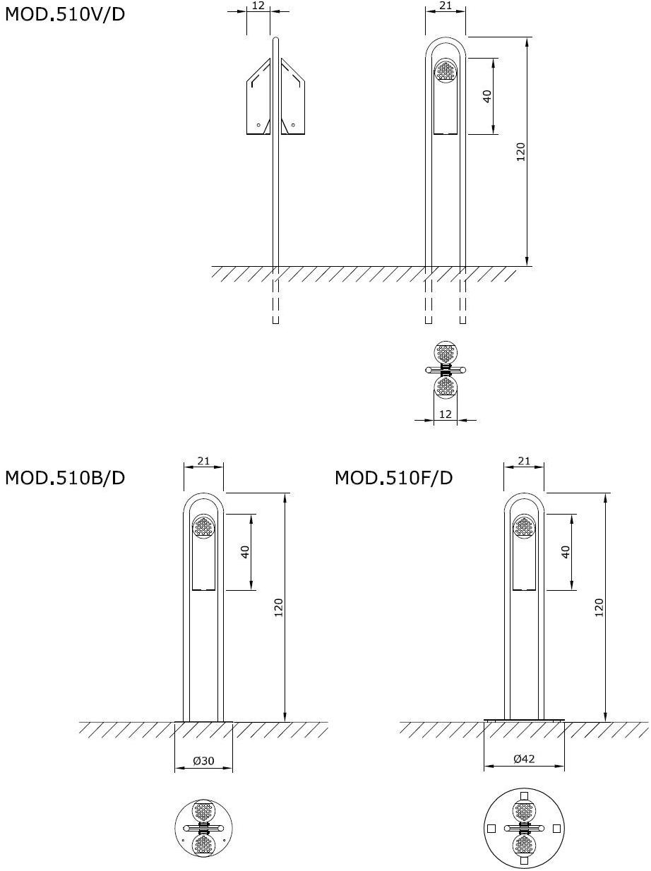 Euroform W Пепельница с металлическим полом для общественных мест  510, 511  - Вид №7
